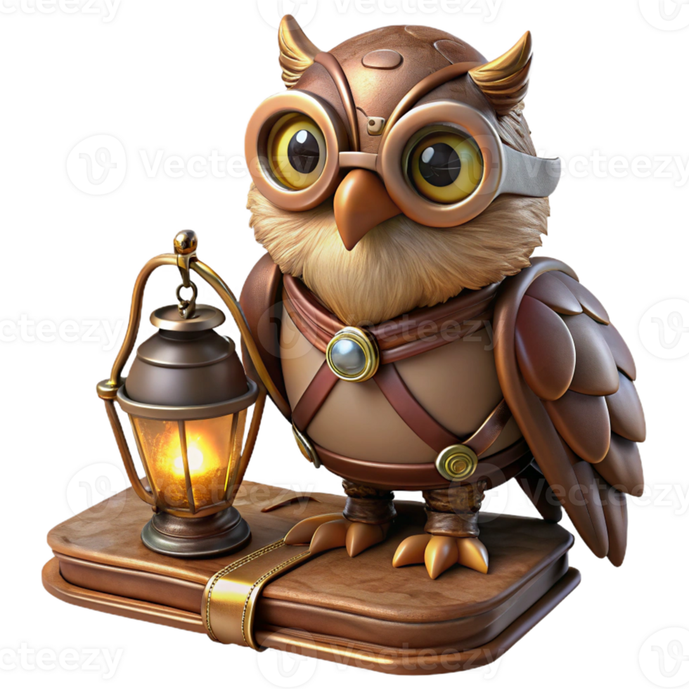 impressive abstract Steampunk Owl Portrait Intricate Design exclusive png