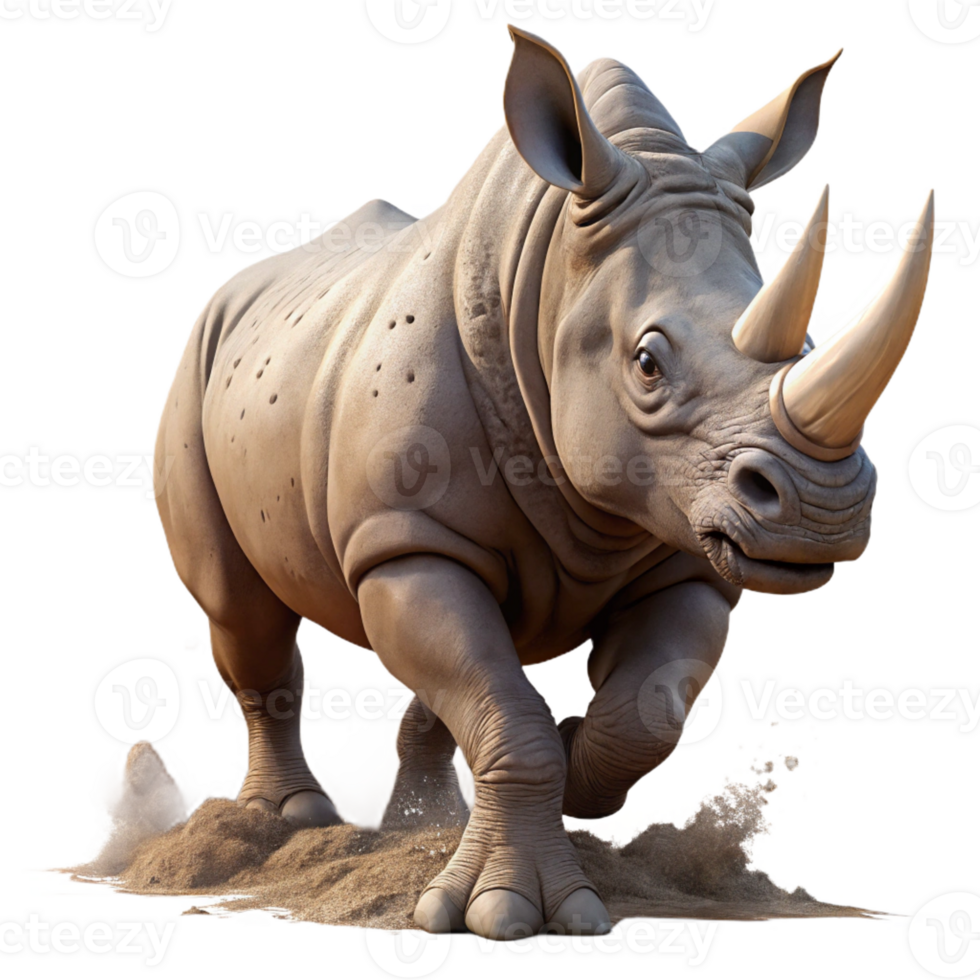 serene abstract A Powerful Rhinoceros Charging Through Th high resolution png