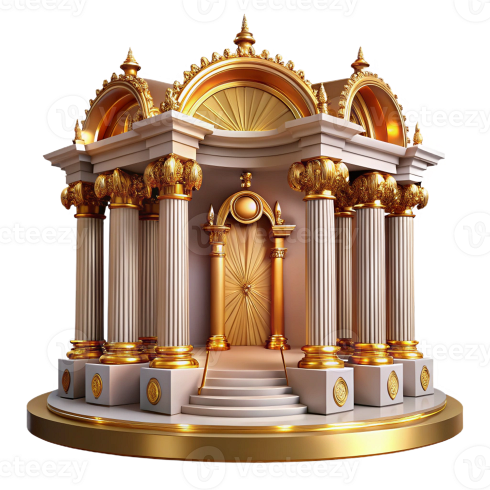 impressive classic Baroque Palace Ornate Gold Details and M detailed png