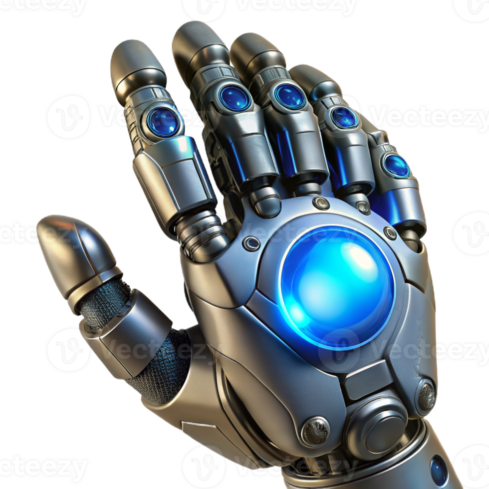 serene creative A Close Up of a Steampunk Robotic Hand H authentic png