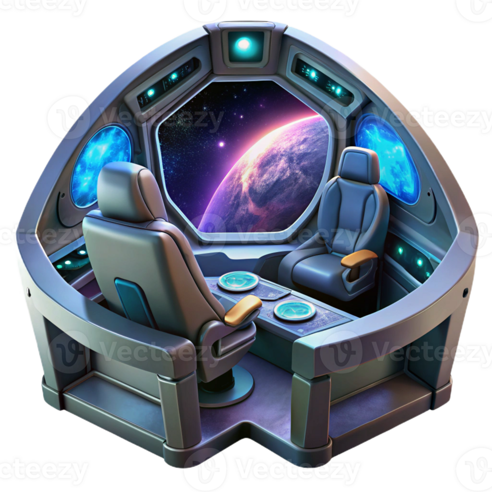 stunning minimalist A Futuristic Spaceship Cockpit with a View high resolution png