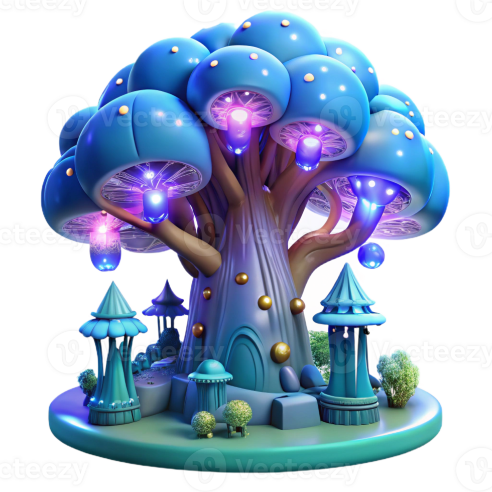 impressive creative A Giant Bioluminescent Tree Acting As A authentic png