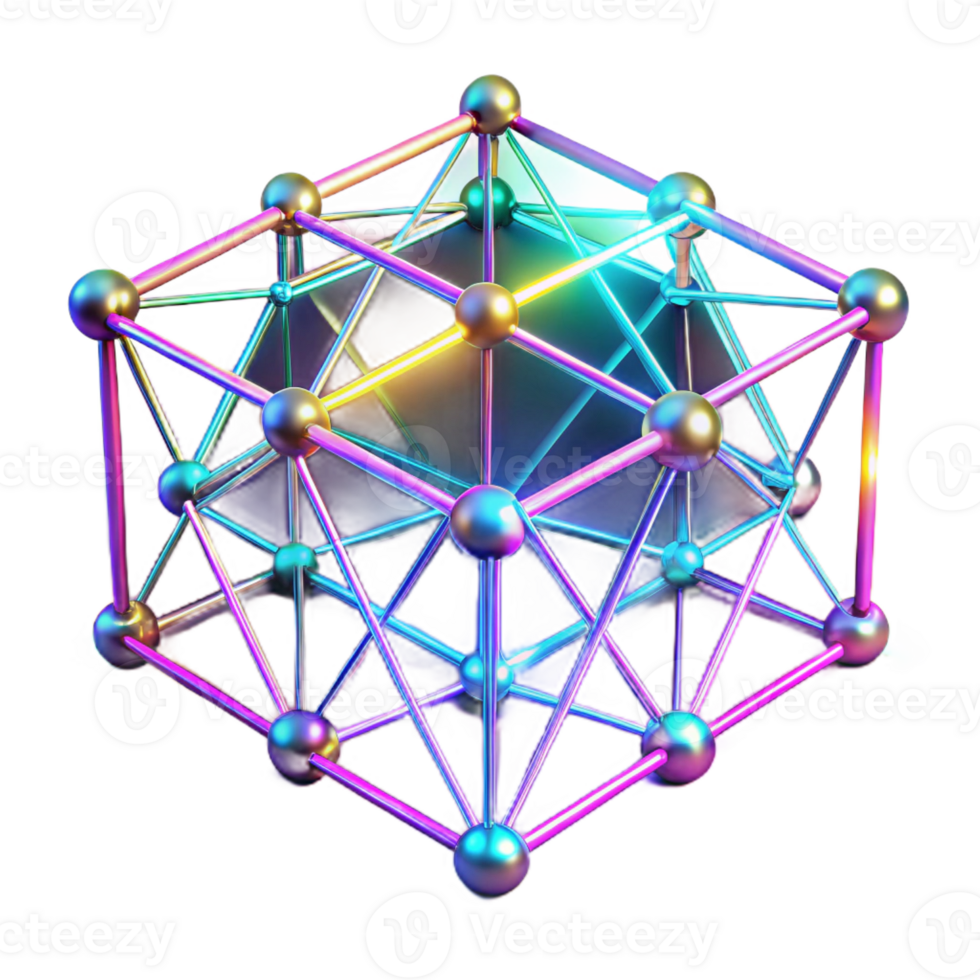 magnificent classic A Network of Interconnected Glowing Neon high resolution png