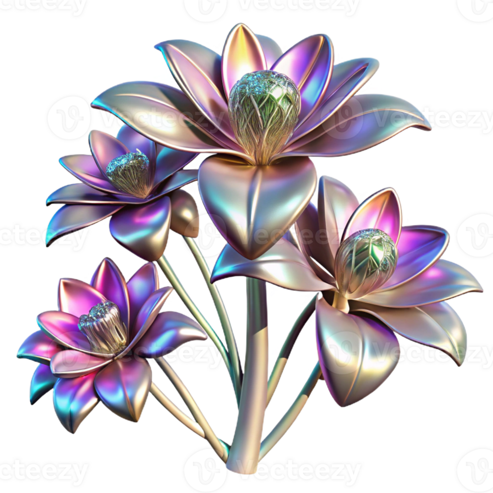 elegant vintage A Field of Blooming Fractal Flowers With 4K png