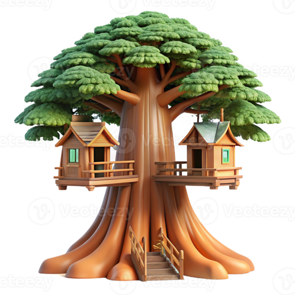 vibrant modern Giant Sequoia Treehouse Integrated Into high resolution png