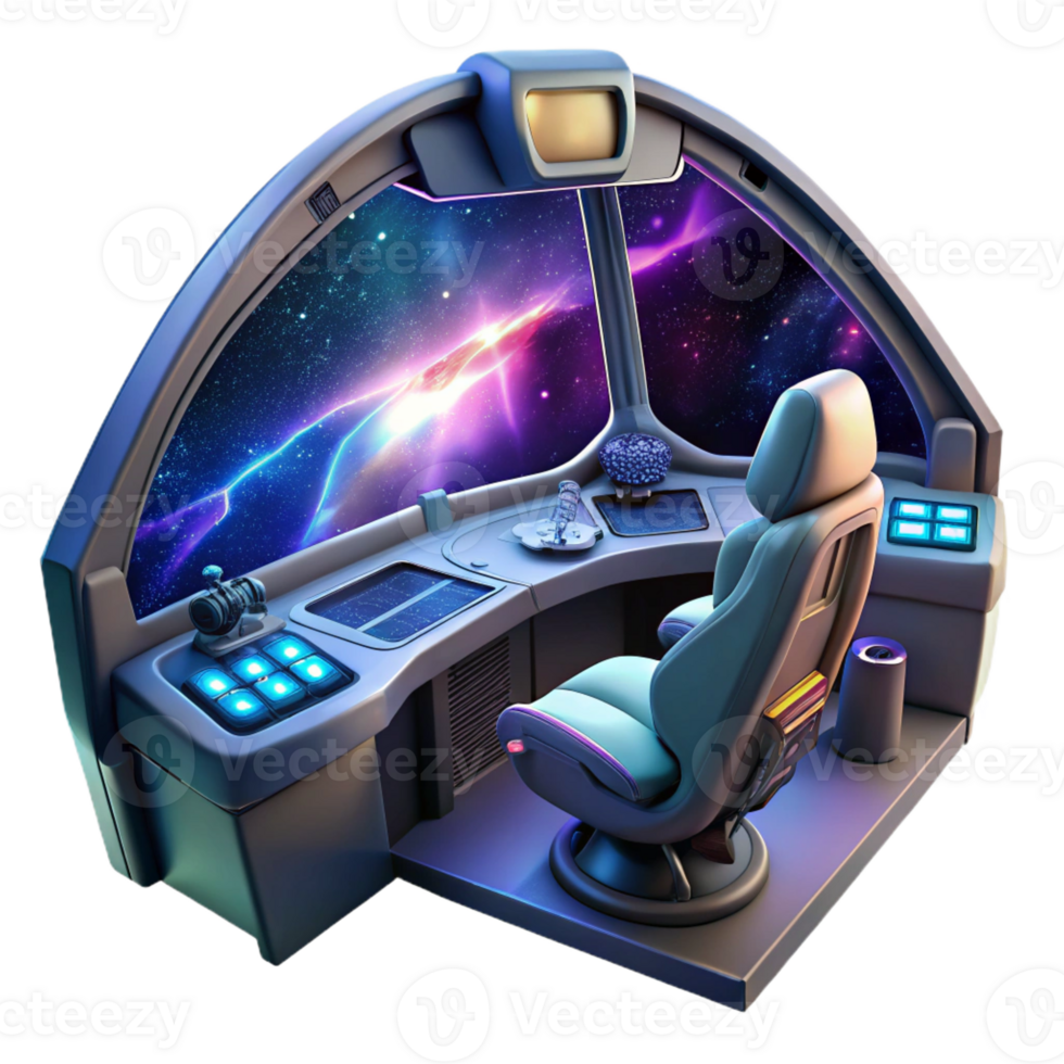 vibrant abstract A Futuristic Spaceship Cockpit with a View high resolution png