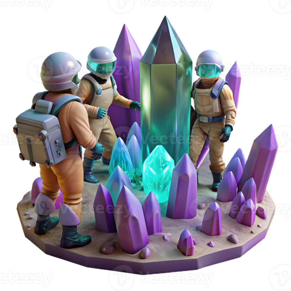 extraordinary creative A Group of Explorers in Spacesuits Ex detailed png
