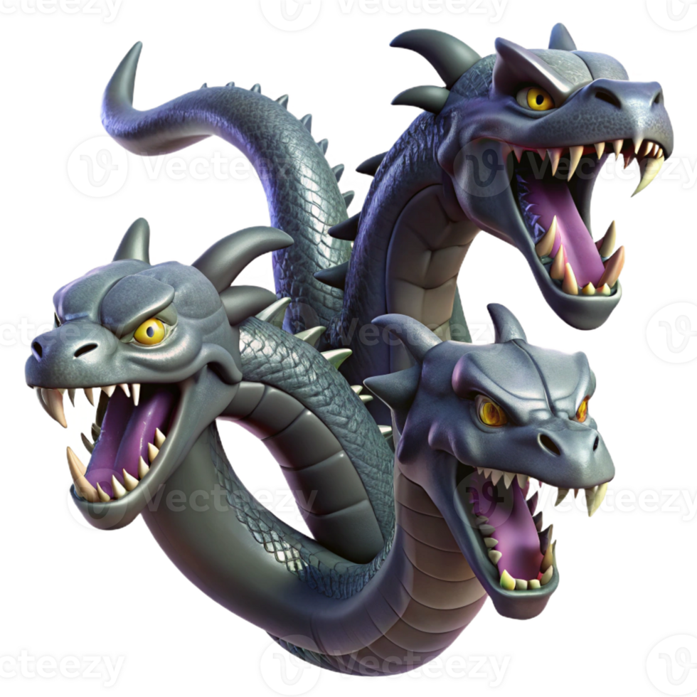 serene contemporary A Hydra Its Multiple Heads Hissing Scal png