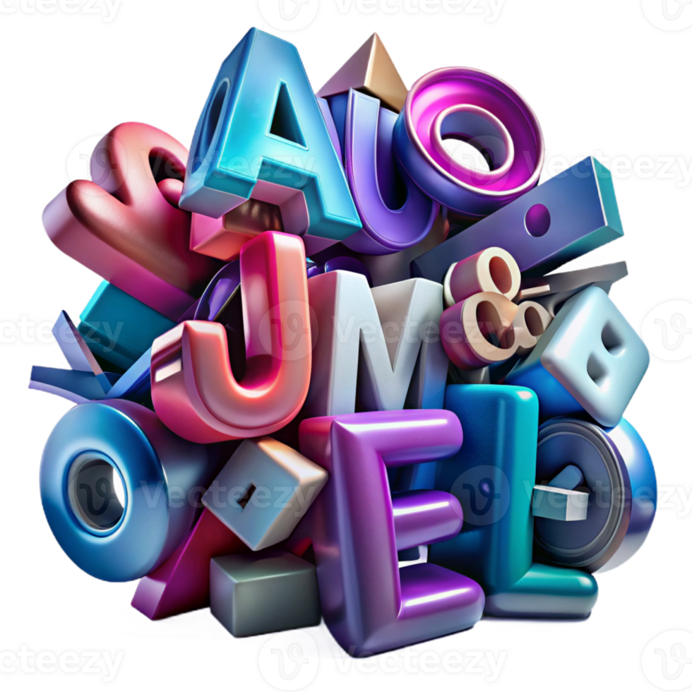 vibrant abstract A Chaotic Jumble of Letters and Numbers S high resolution png