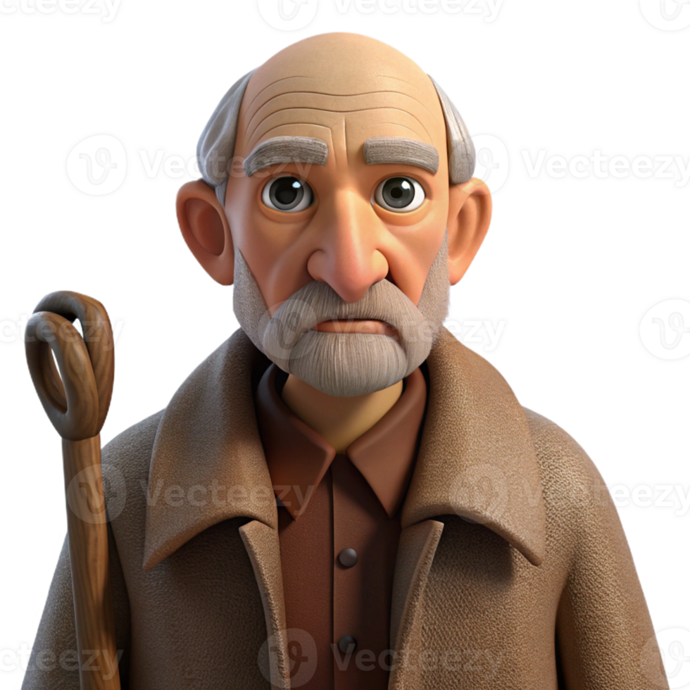 magnificent vintage Portrait of an Elderly Man with Deep Wri high resolution png