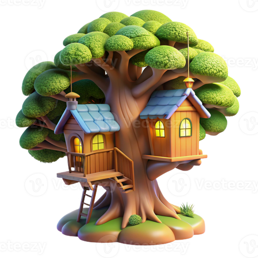 serene contemporary A Treehouse Nestled in Giant Redwood Branc authentic png
