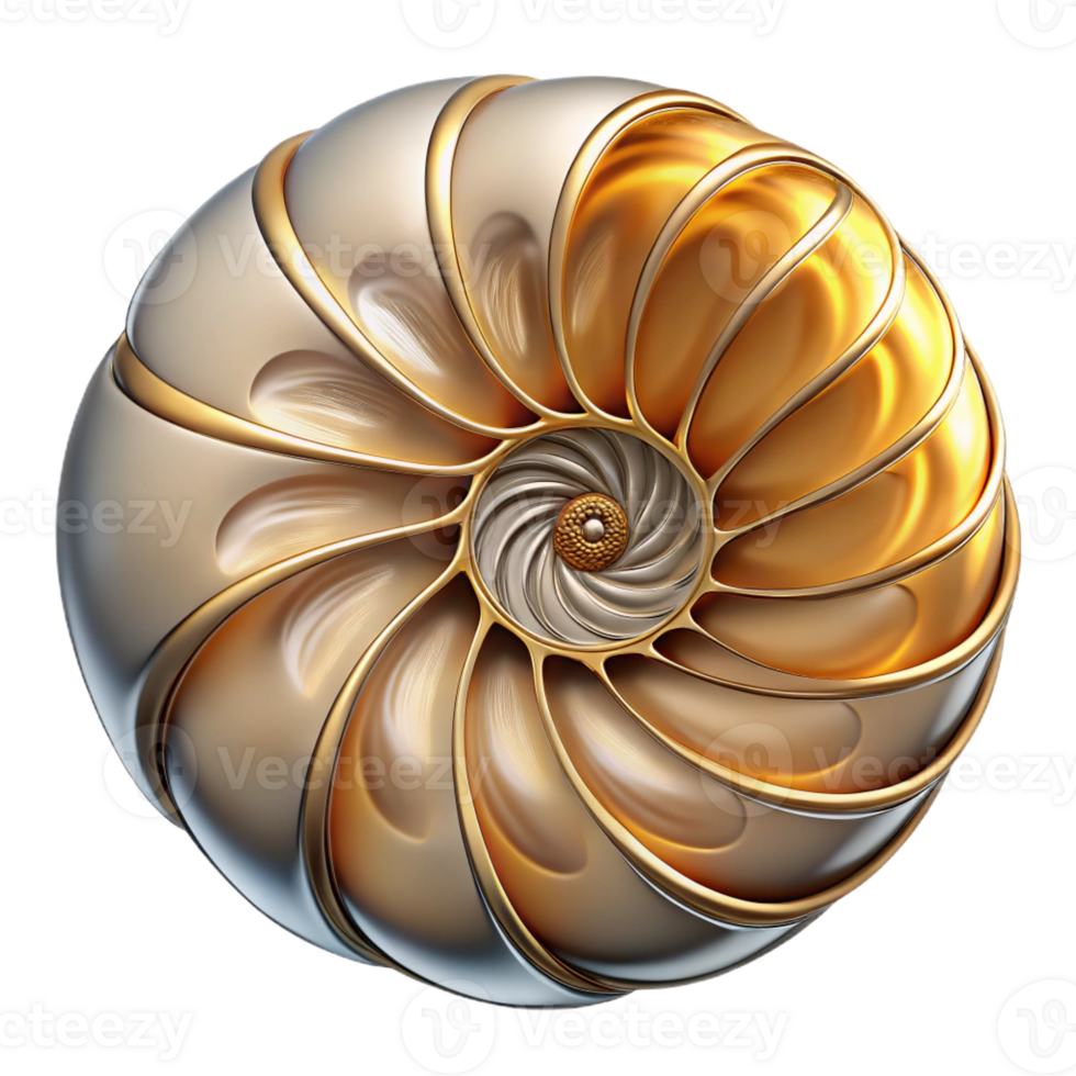 stunning abstract Fractal Geometry Inspired by Nautilus Sh high quality png