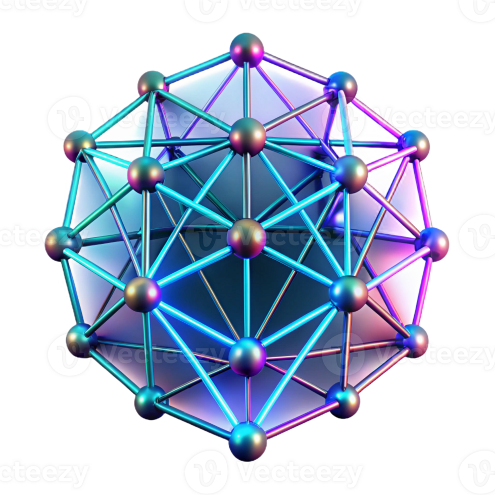 beautiful modern A Network of Glowing Pulsating Neon Lin detailed png