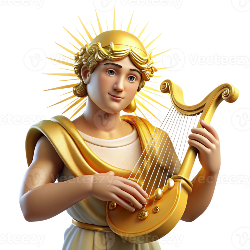 impressive classic A Radiant Apollo Playing a Golden Lyre 4K png