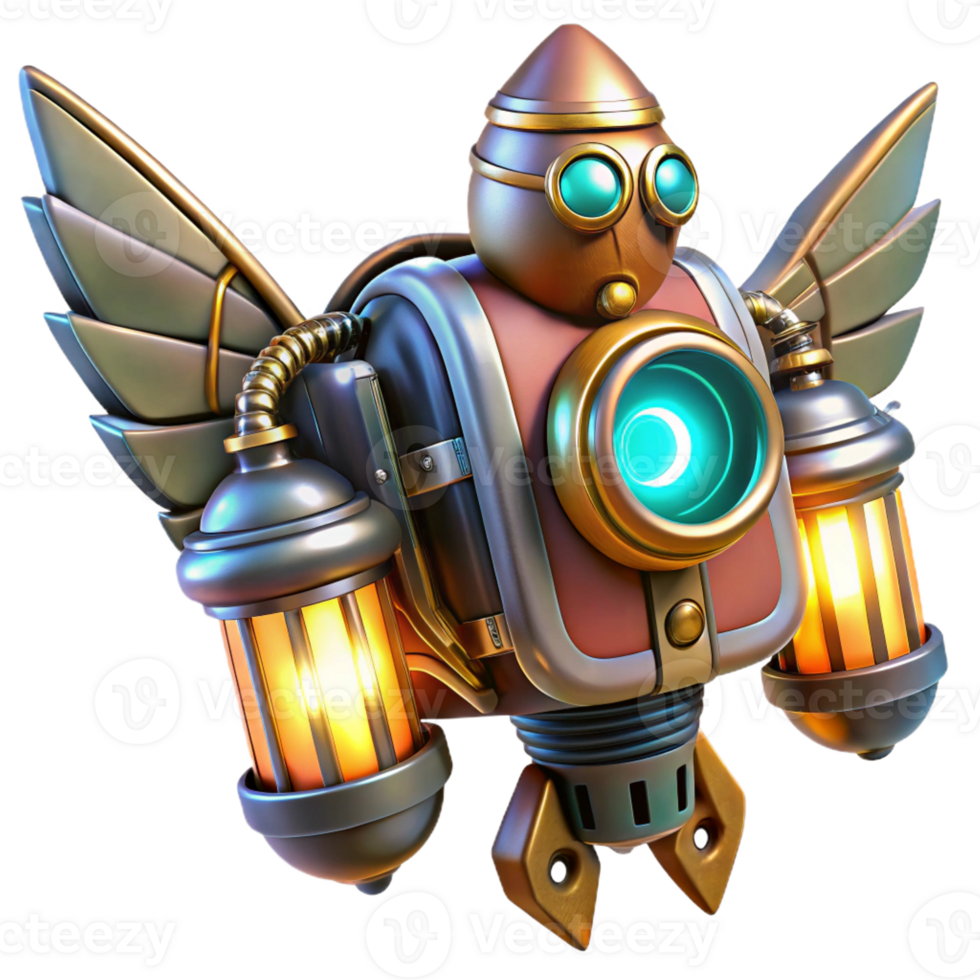 wonderful minimalist A Steampunk Jetpack with Intricate Wings exclusive png