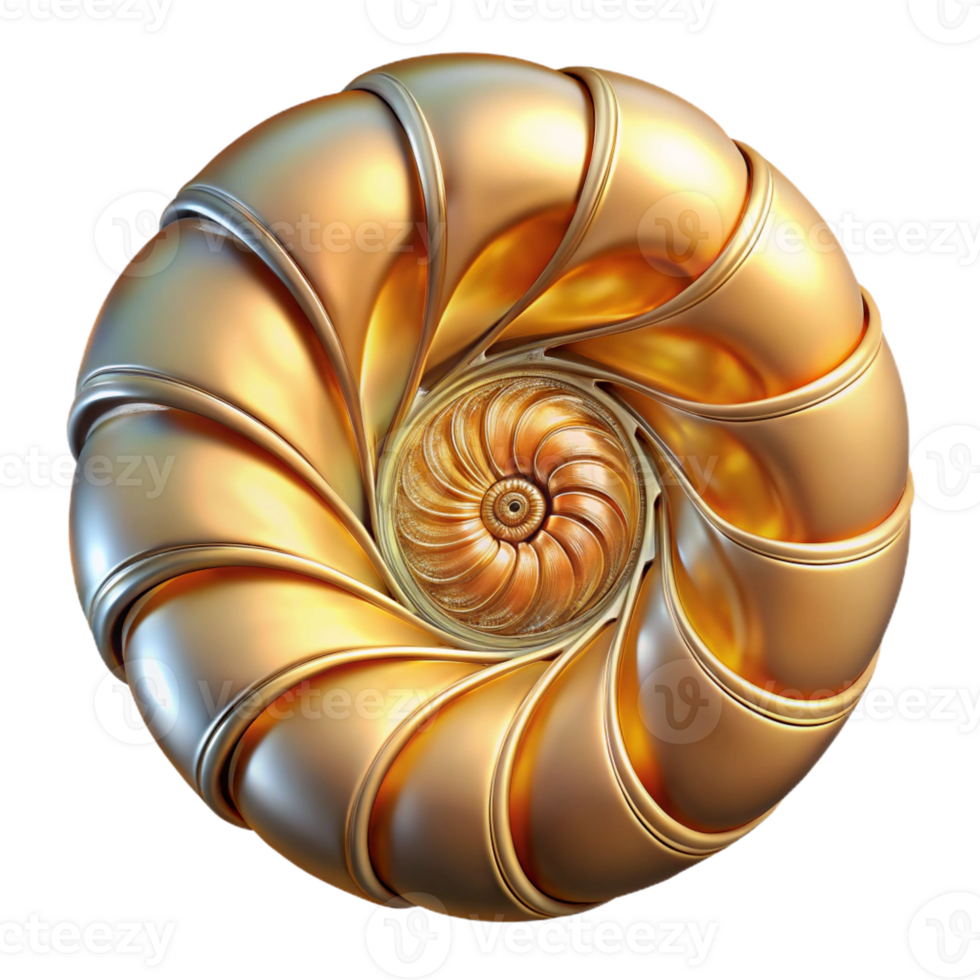 beautiful artistic Fractal Geometry Inspired by Nautilus Sh premium png