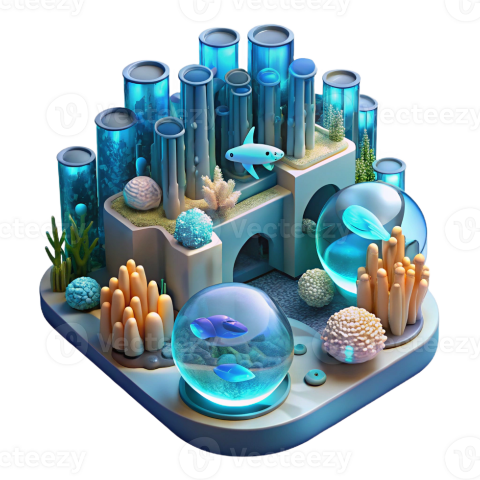 impressive contemporary Underwater City Bioluminescent Coral St original png