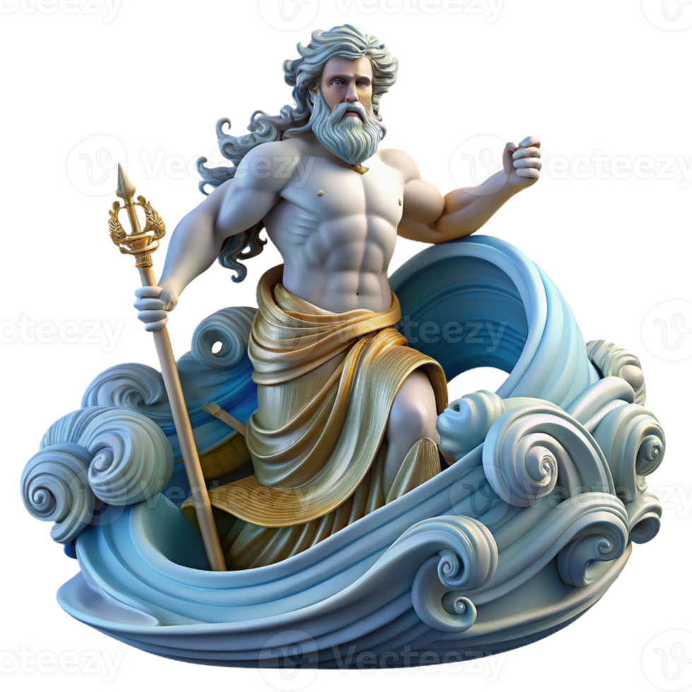 elegant traditional Poseidon Commanding a Tempestuous Sea Fro png