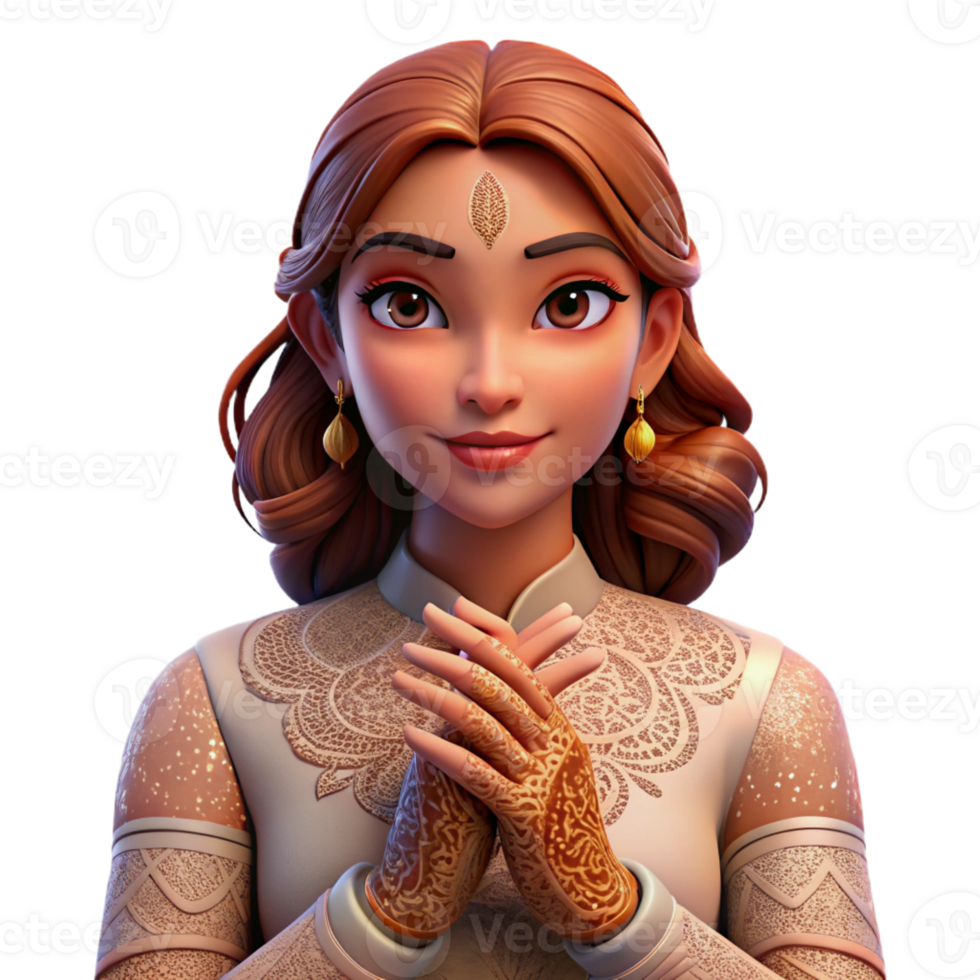vibrant abstract Portrait of a Woman with Intricate Henna T original png