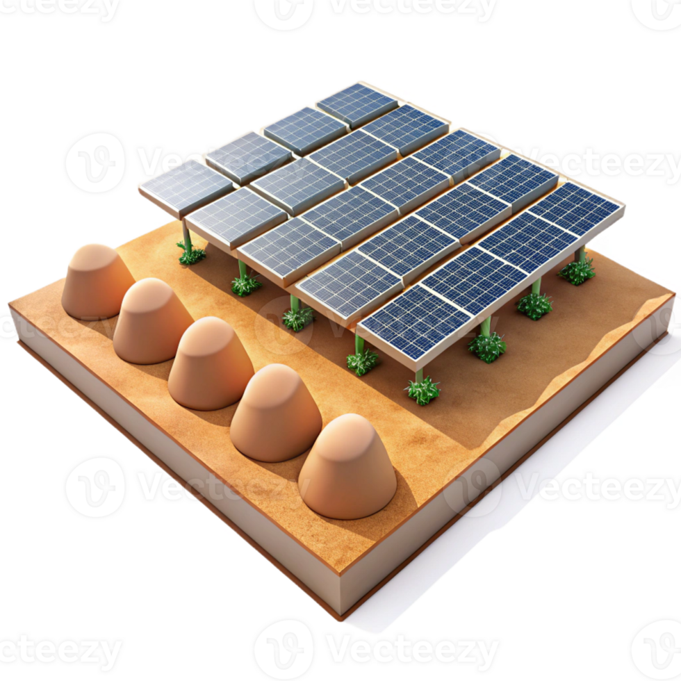 beautiful contemporary A Solar Panel Farm Stretching Across a D high resolution png