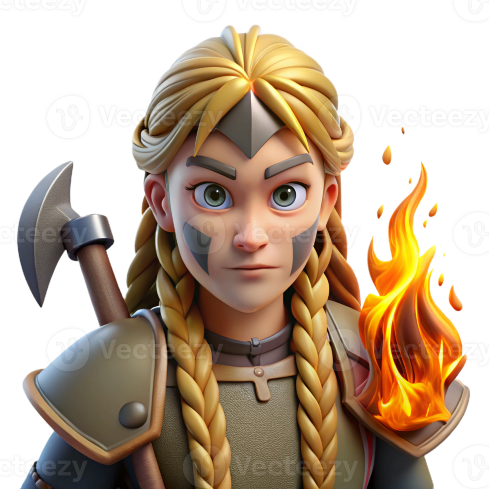 serene contemporary Portrait of a Fierce Viking Warrior With exclusive png