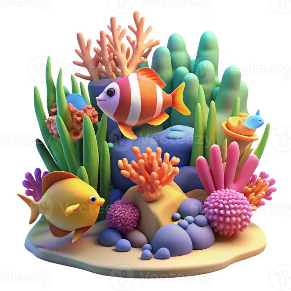 beautiful contemporary A Vibrant Coral Reef Teeming with Colorful high quality png