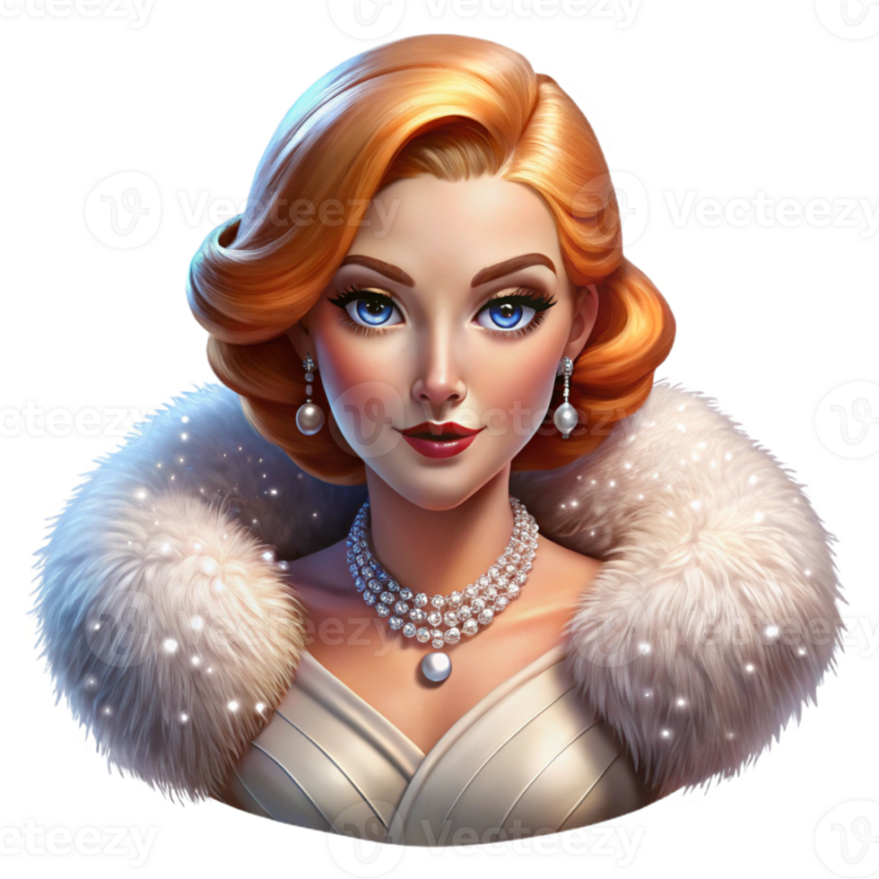 elegant minimalist Portrait of a Glamorous Hollywood Actress authentic png