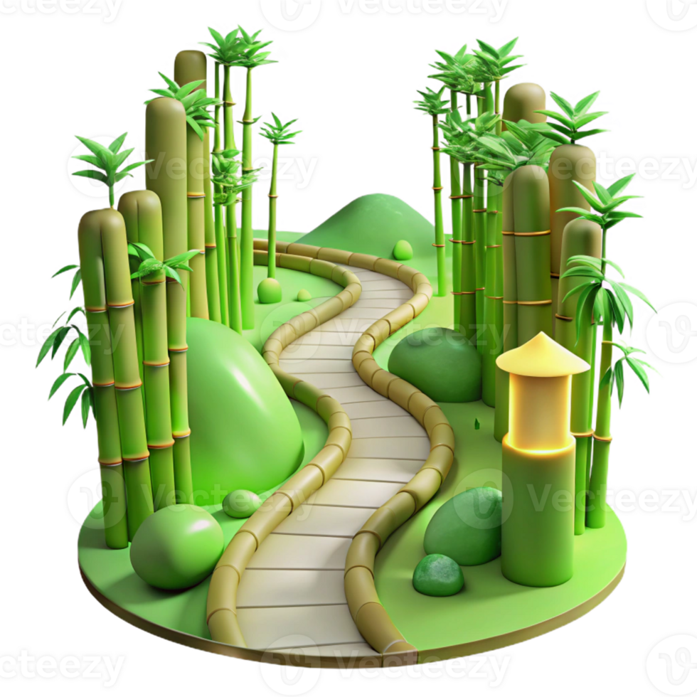 beautiful contemporary A Winding Path Through a Bamboo Forest So authentic png