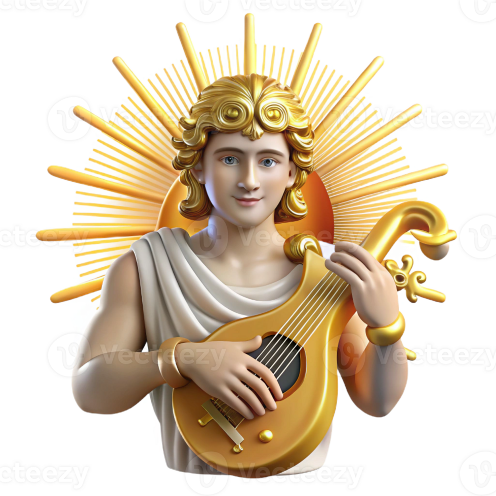 stunning minimalist A Radiant Apollo Playing a Lyre Surround premium png