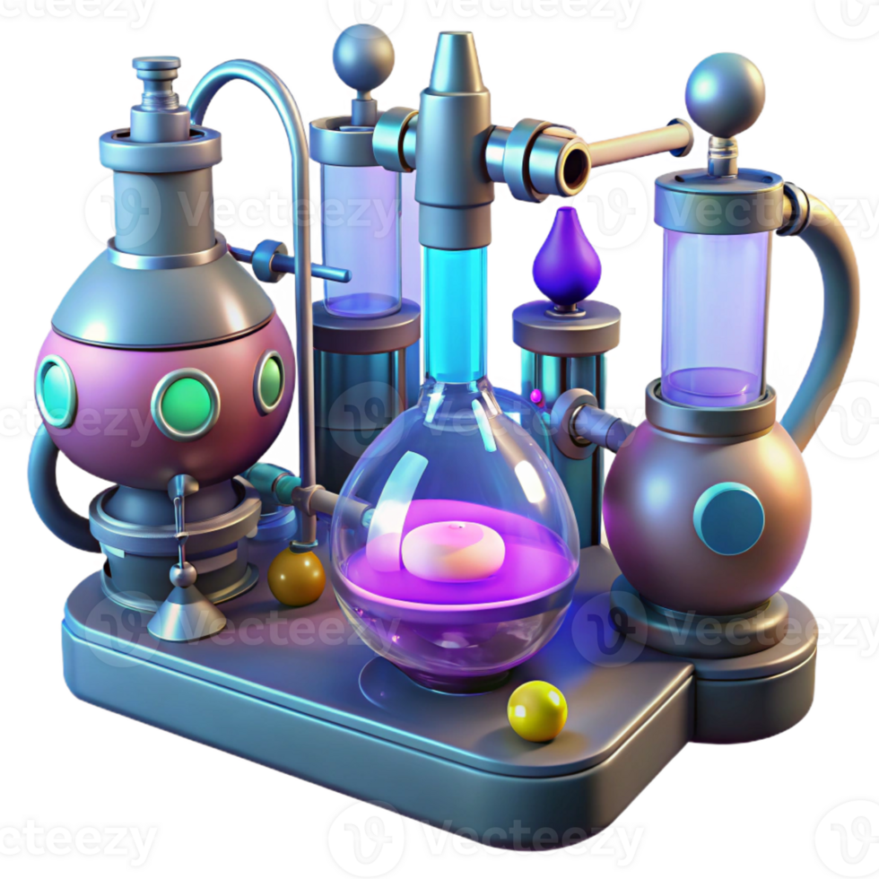 elegant modern A Futuristic Laboratory Filled with Glowi exclusive png