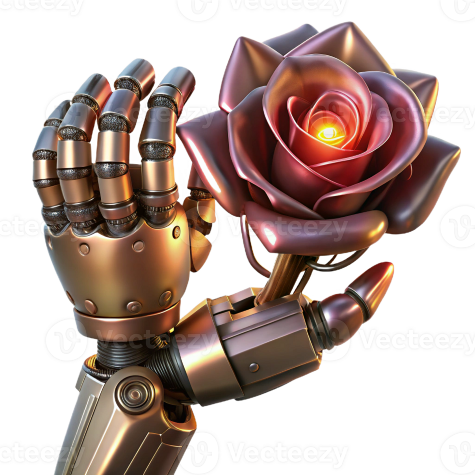elegant artistic A Close Up of a Steampunk Robotic Hand Hol exclusive png