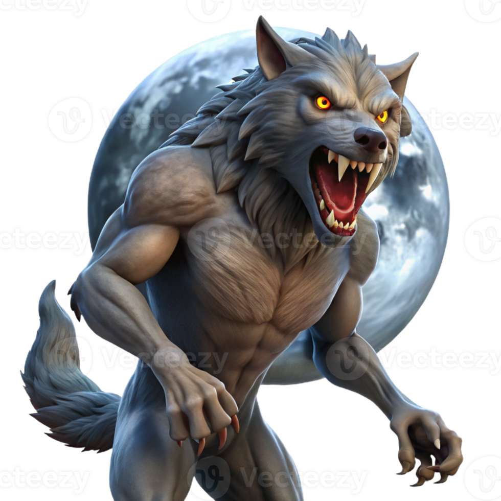 stunning minimalist A Fierce Werewolf Howling at the Full Moon high resolution png