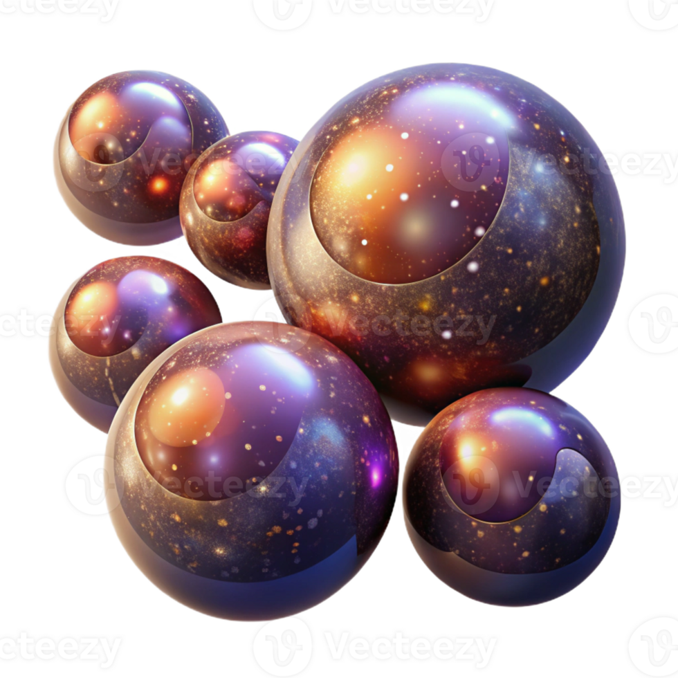 stunning vintage A Field of Floating Orbs Each Containing high resolution png