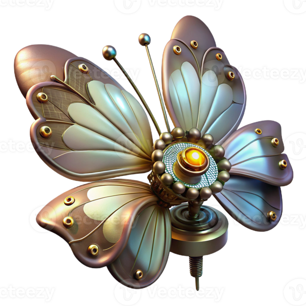 impressive rustic Steampunk Butterfly Metal Wings authentic png