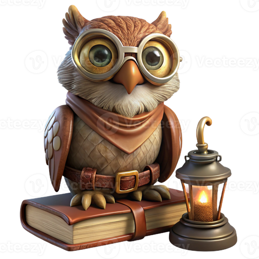 impressive artistic Steampunk Owl Portrait Intricate Details authentic png