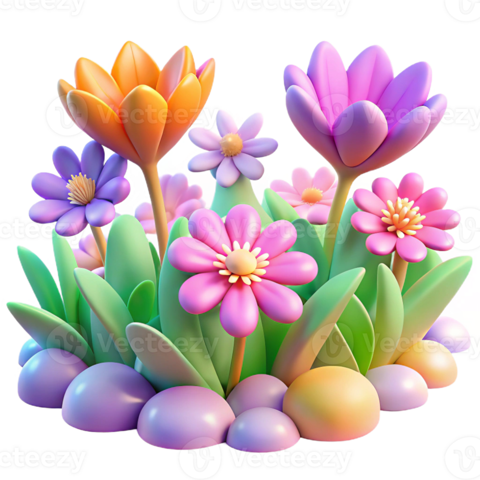 beautiful modern A Field of Blooming Flowers in Abstract Sh png
