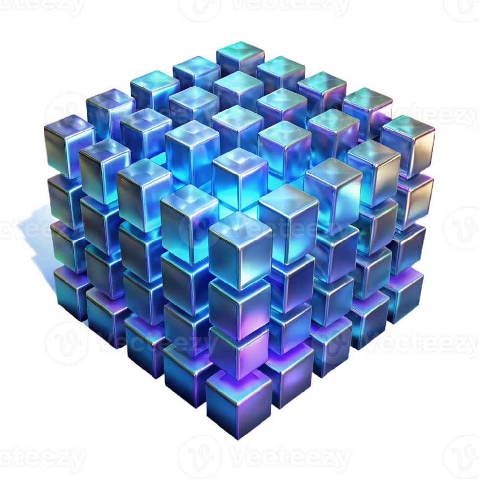 extraordinary minimalist A Field of Shimmering Holographic Pixels high resolution png