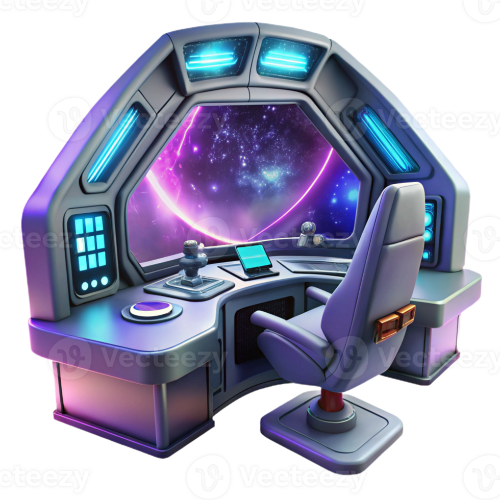 impressive modern A Futuristic Spaceship Cockpit with a View premium png