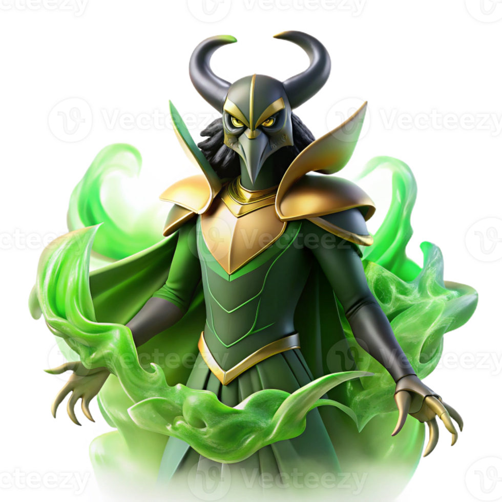 dramatic abstract A Cunning Loki Transforming Into a Raven genuine png