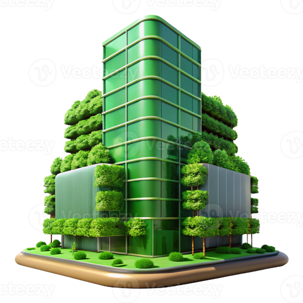 stunning artistic Green Skyscraper with Vertical Garden high quality png