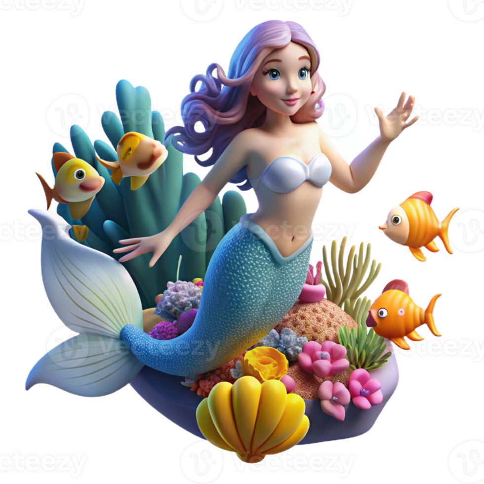 beautiful abstract A Mermaid Swimming in a Coral R professional png