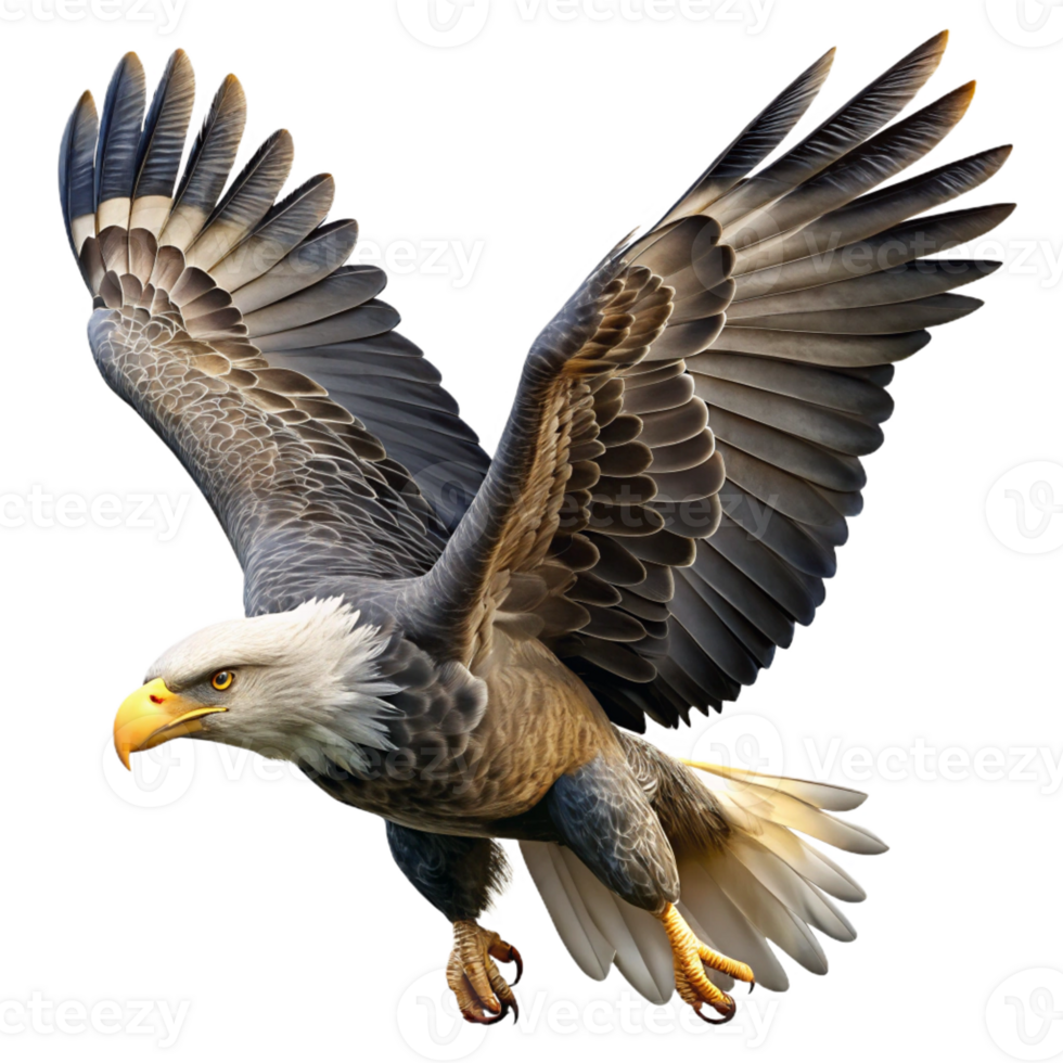 serene creative A Majestic Bald Eagle Soaring Through The png