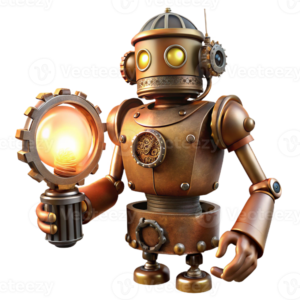 magnificent contemporary A Steampunk Inspired Robot with Intricate png