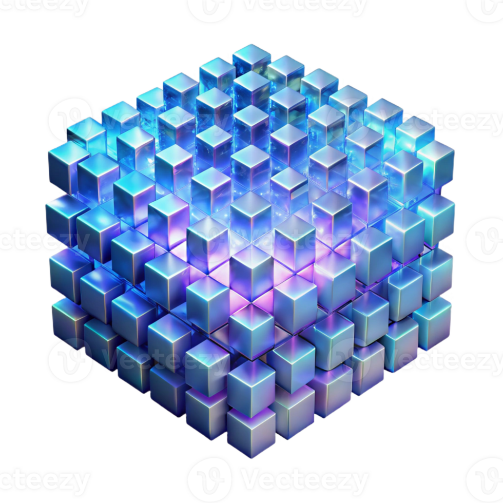 magnificent artistic A Field of Shimmering Holographic Pixels professional png