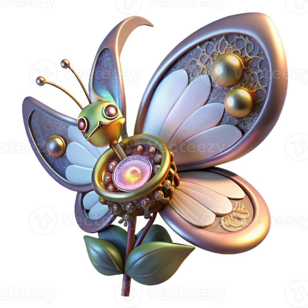 elegant abstract A Whimsical Steampunk Butterfly with Del genuine png