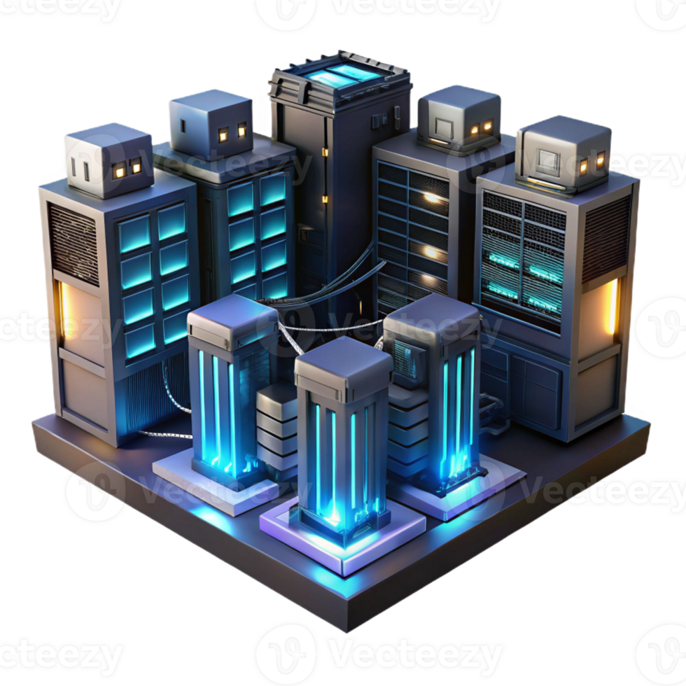 extraordinary minimalist A Server Room with Glowing Lights and Co exclusive png