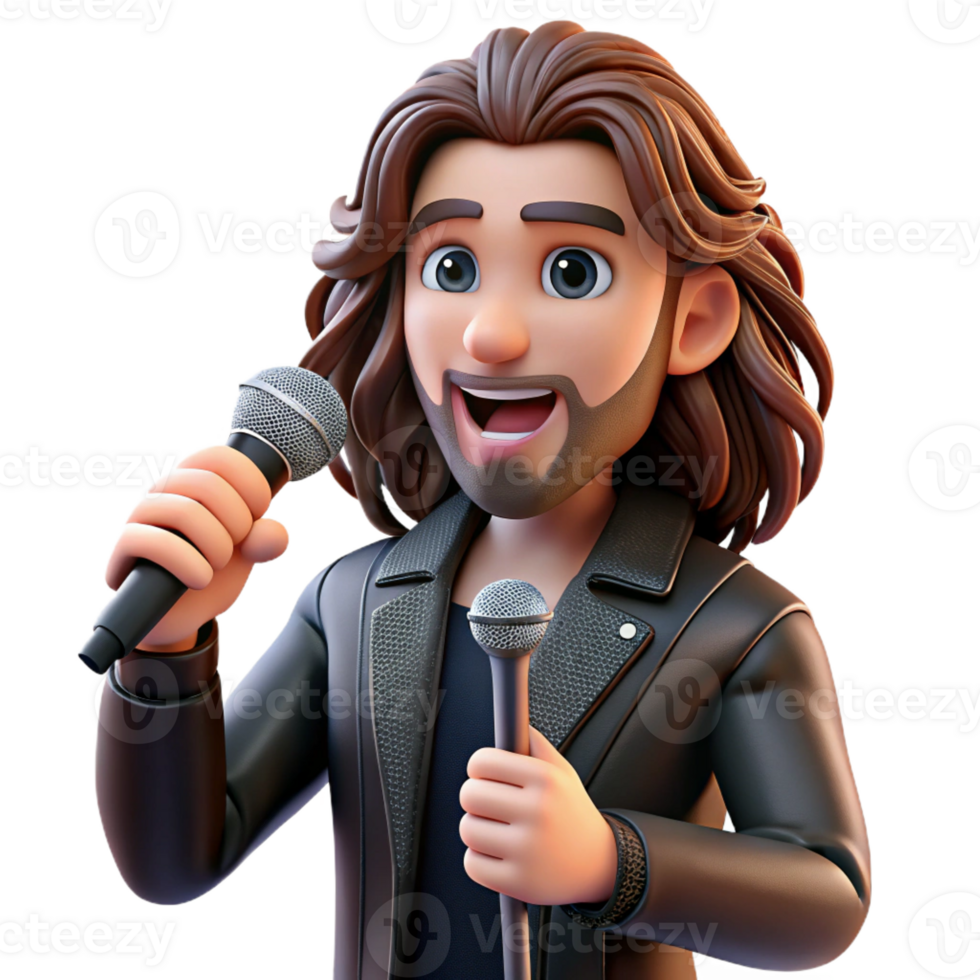 beautiful modern Portrait of a Charismatic Rockstar with Lo png
