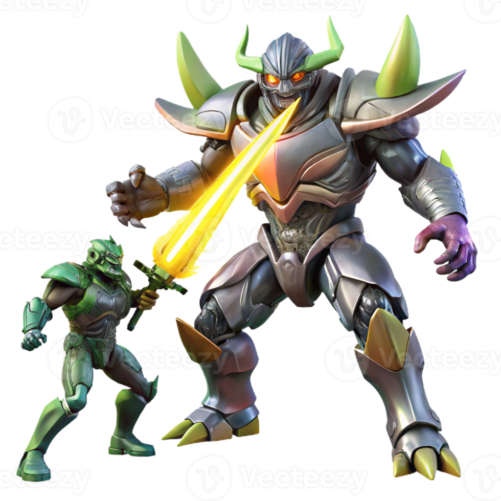vibrant traditional A Giant Robot Wielding a Massive Energy high quality png