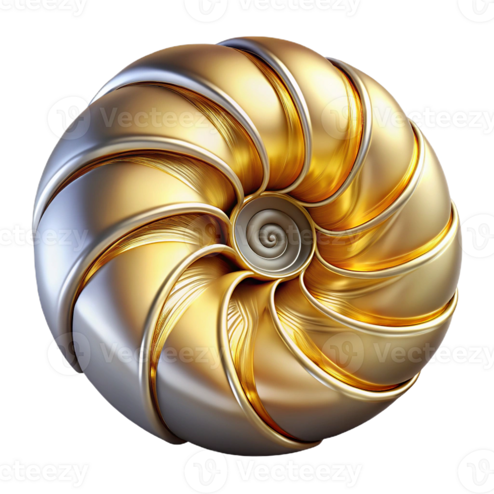 dramatic minimalist Fractal Geometry Inspired by Nautilus Sh premium png