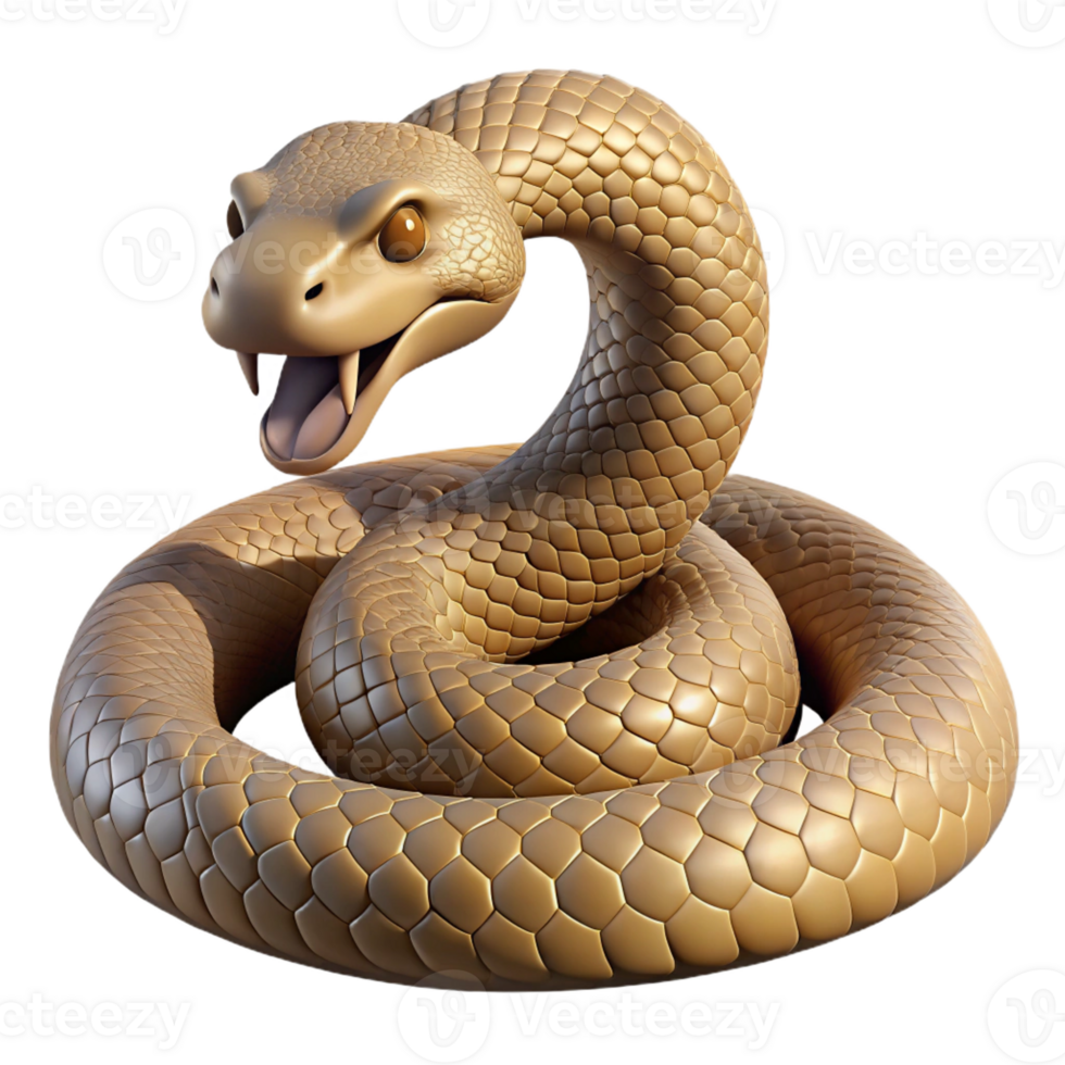 vibrant modern Rattlesnake Coiled, Ready to Strike png